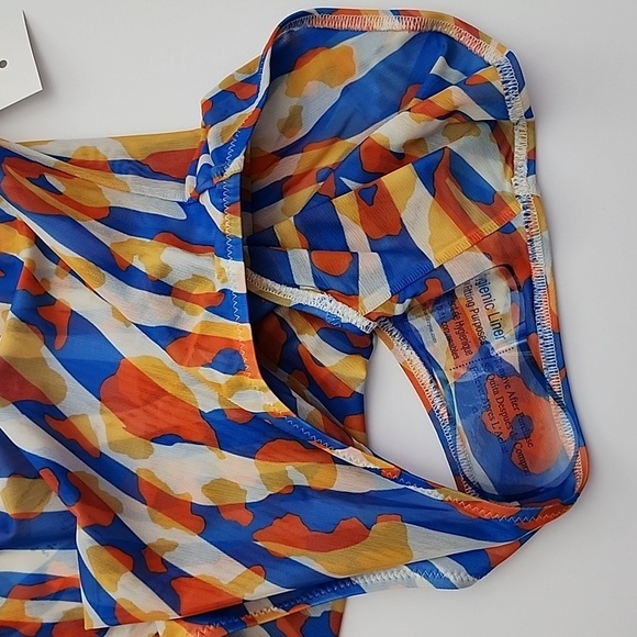 SOLID & STRIPED Luela Leopard Zebra Blue Orange Print Mesh Swimsuit Sz  Medium - Picture 6 of 14